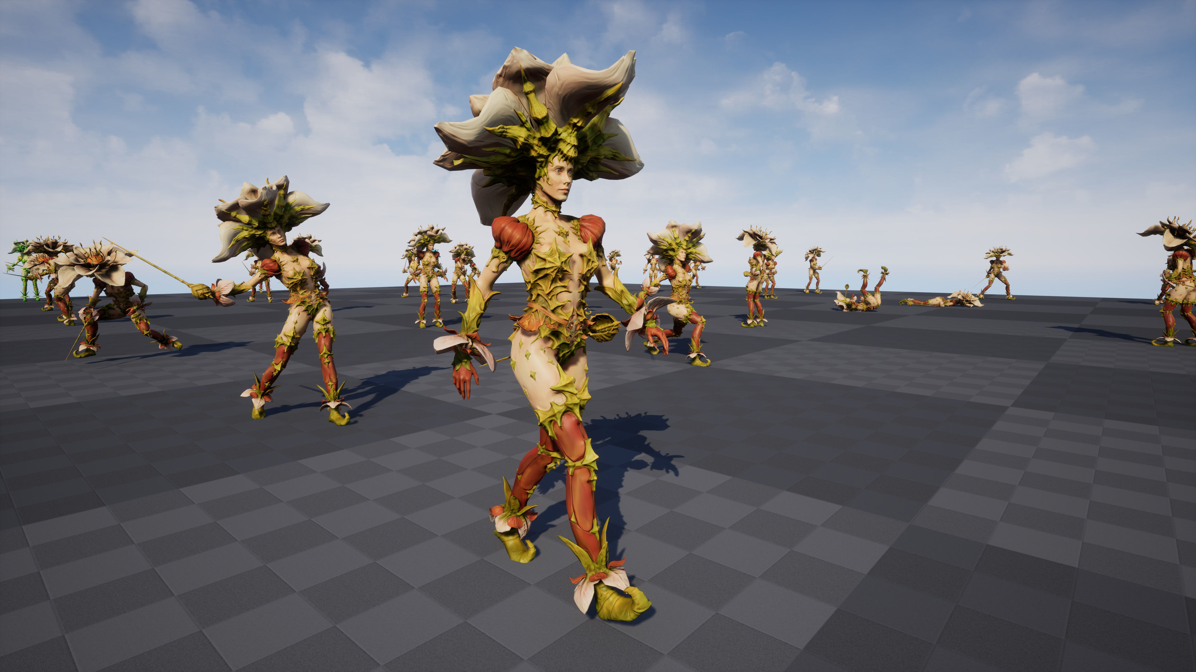 Flower girl Low-poly 3D model_20