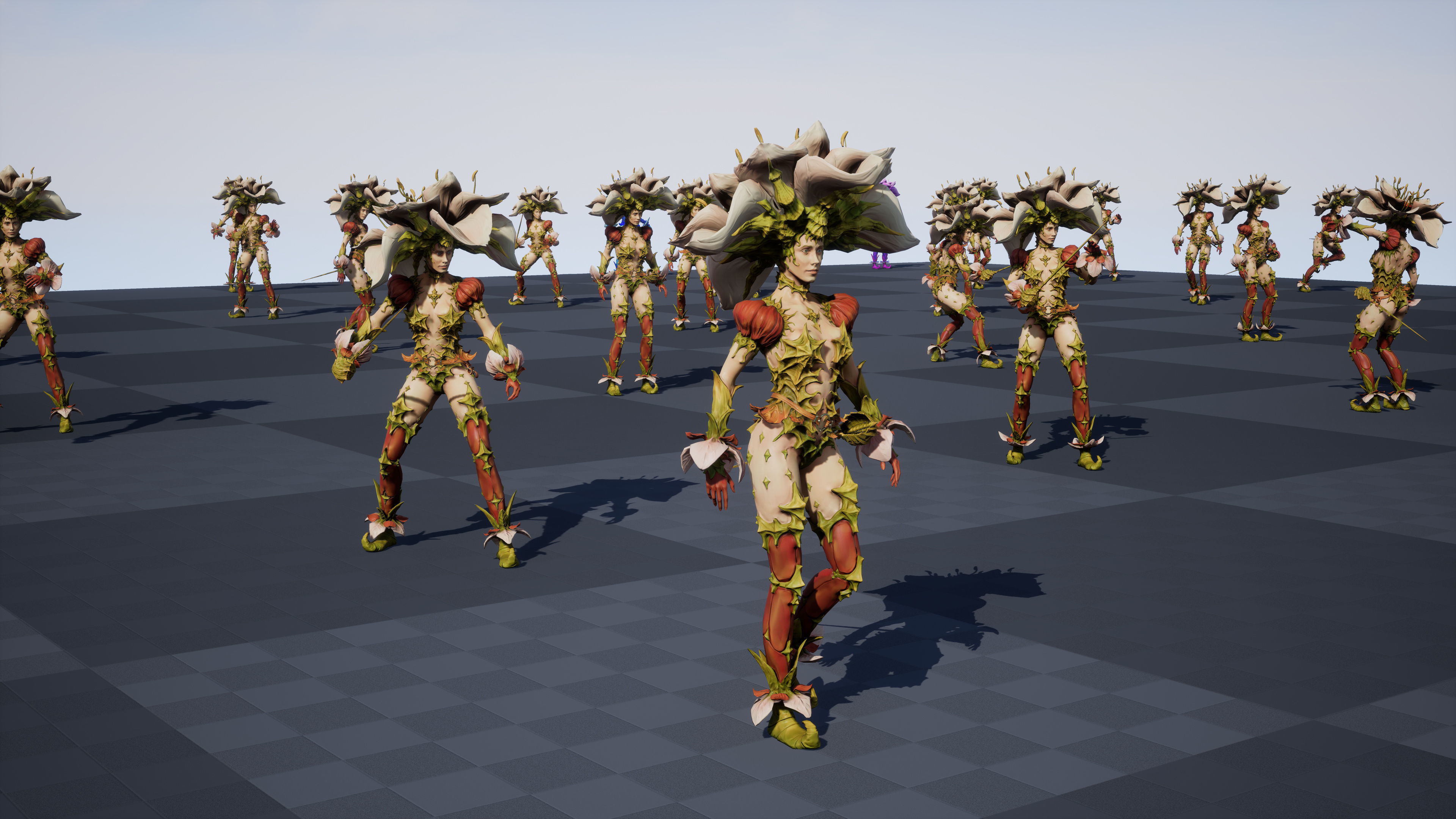 Flower girl Low-poly 3D model_9