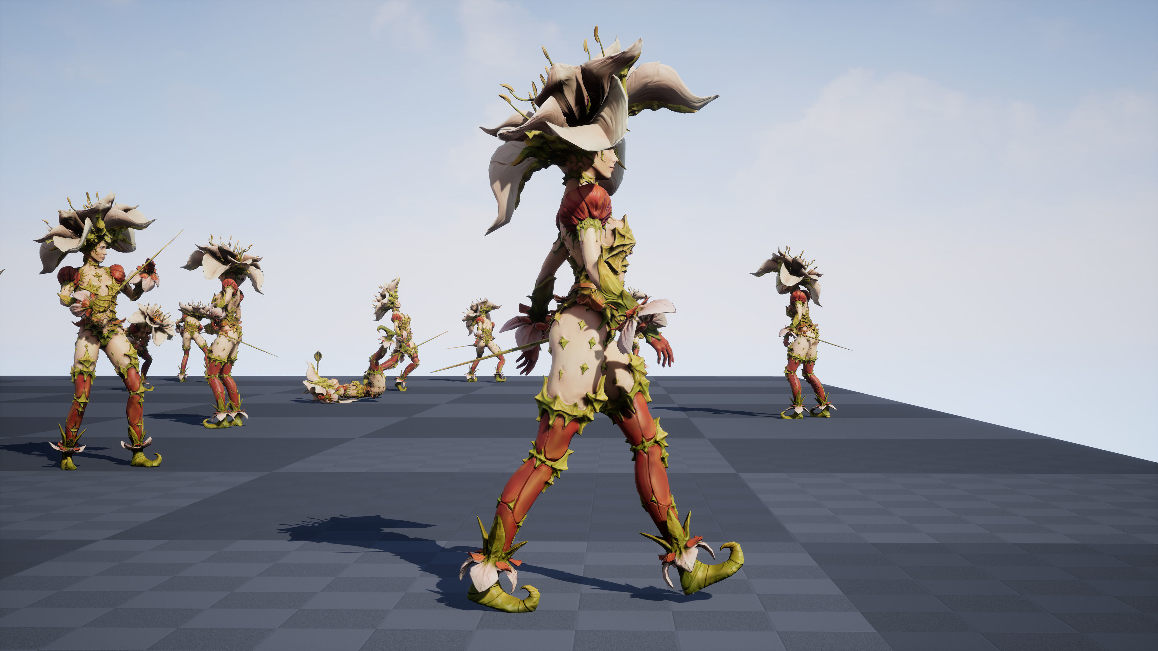 Flower girl Low-poly 3D model_17