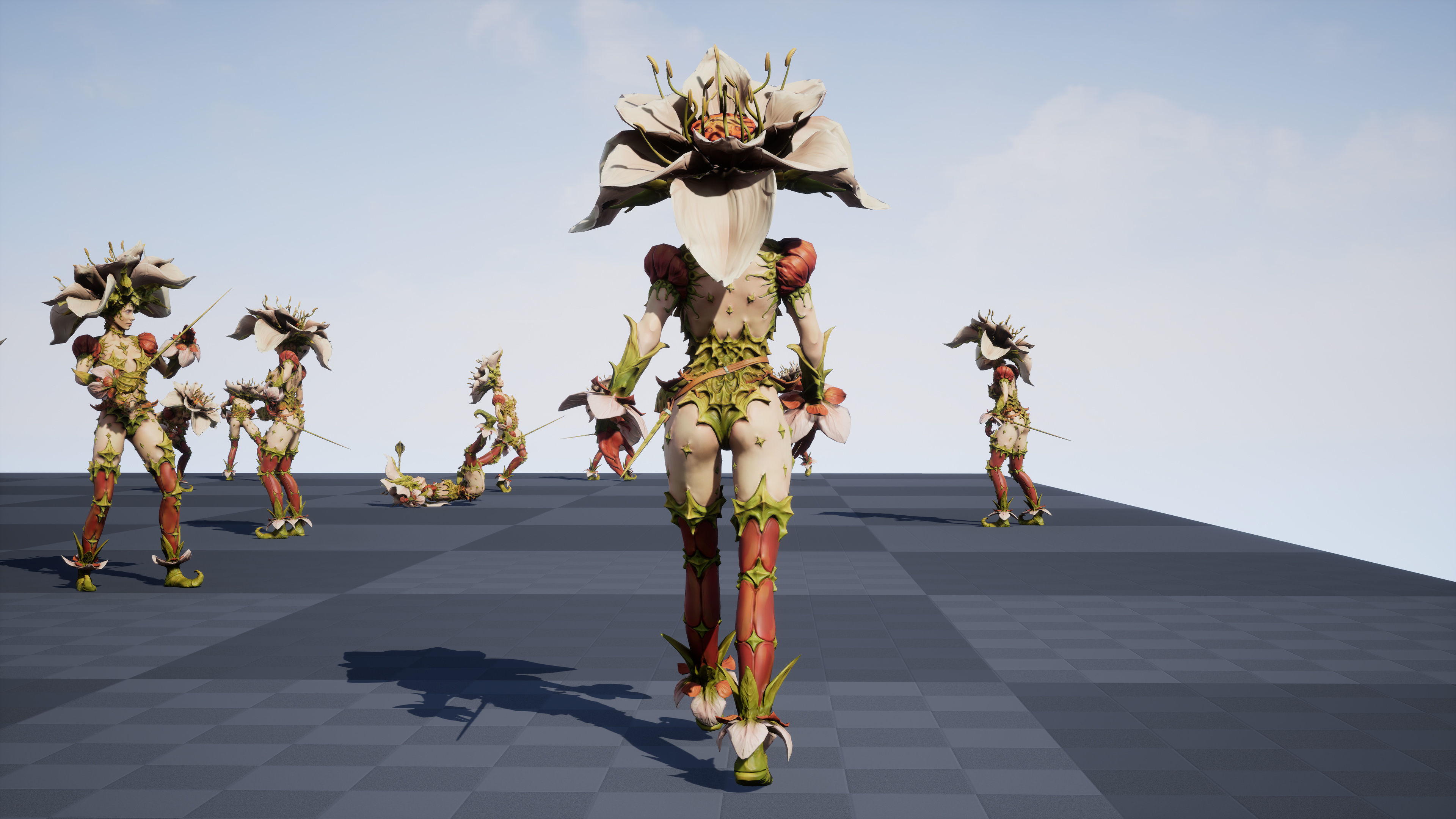 Flower girl Low-poly 3D model_19