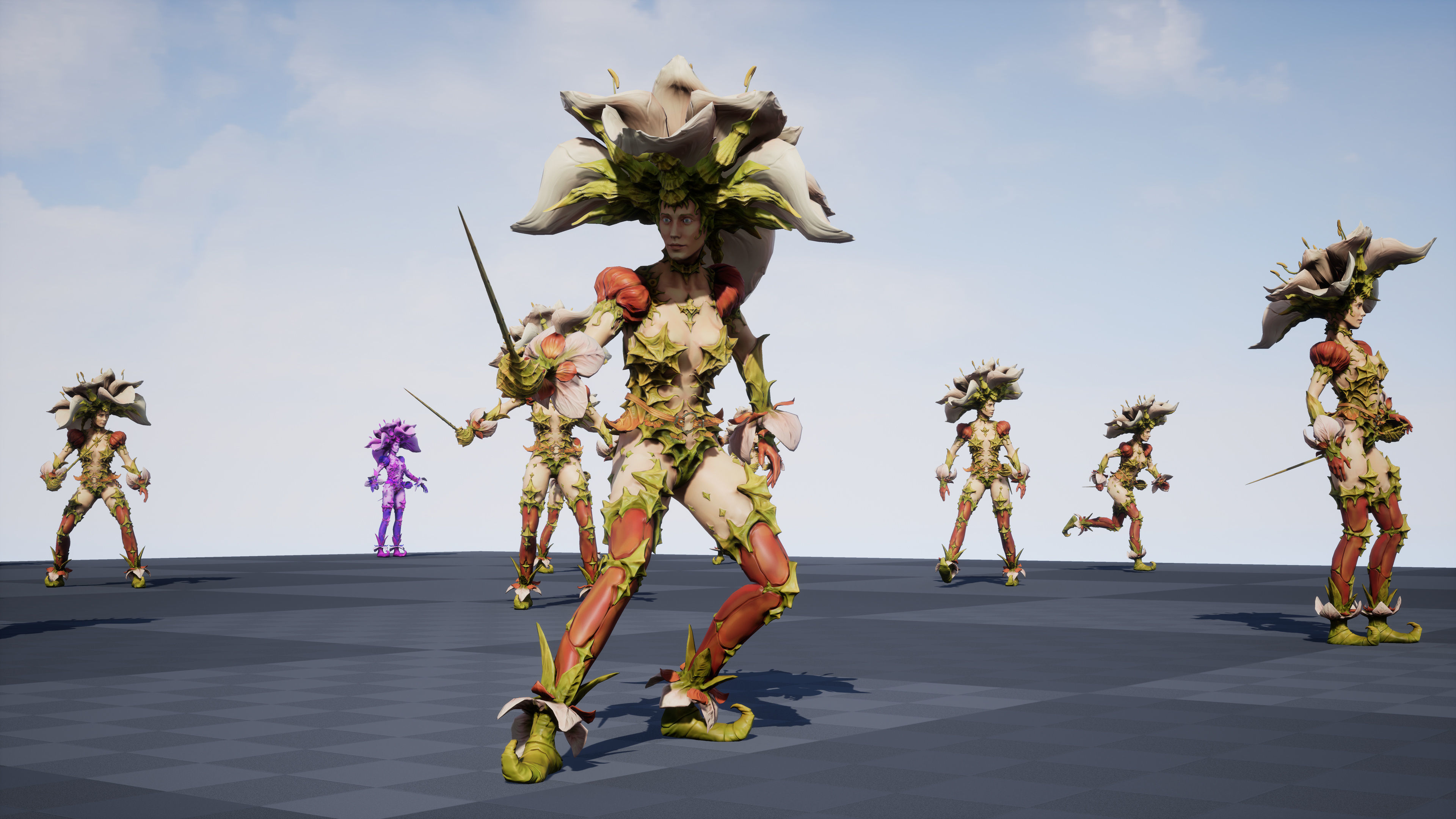 Flower girl Low-poly 3D model_16