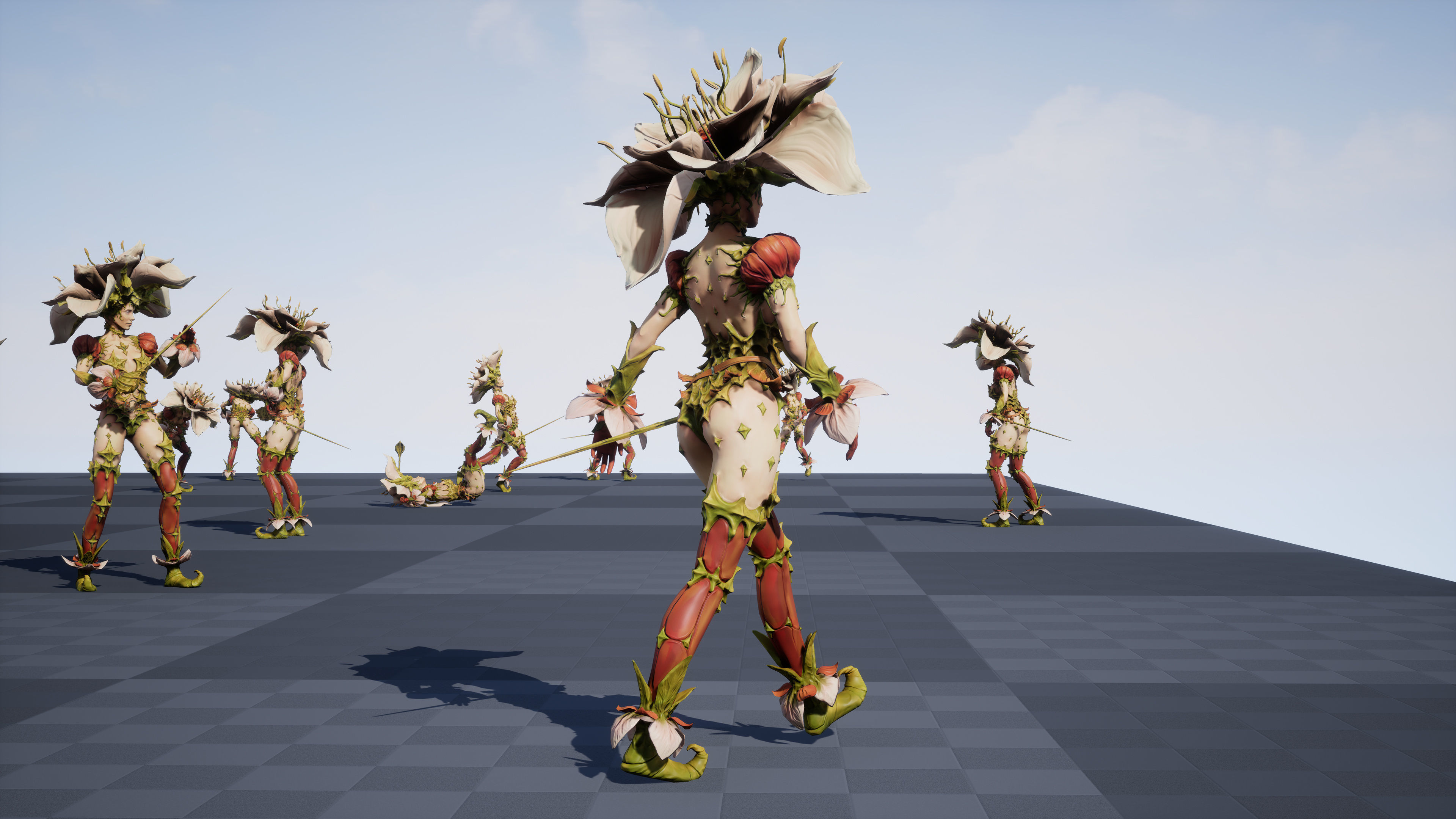 Flower girl Low-poly 3D model_18