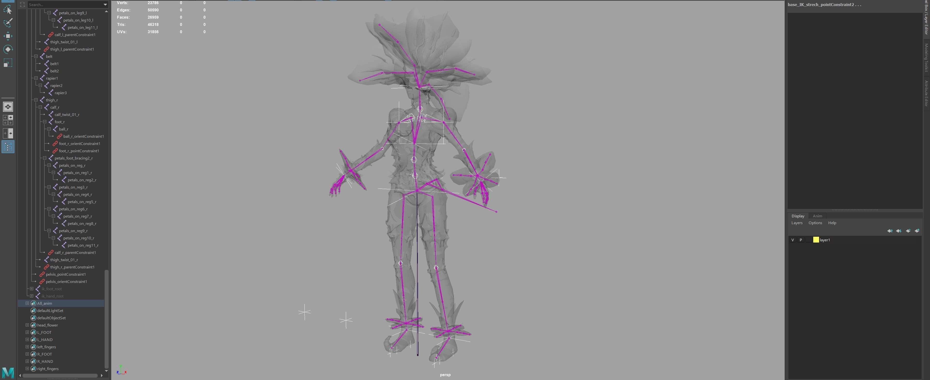 Flower girl Low-poly 3D model_28