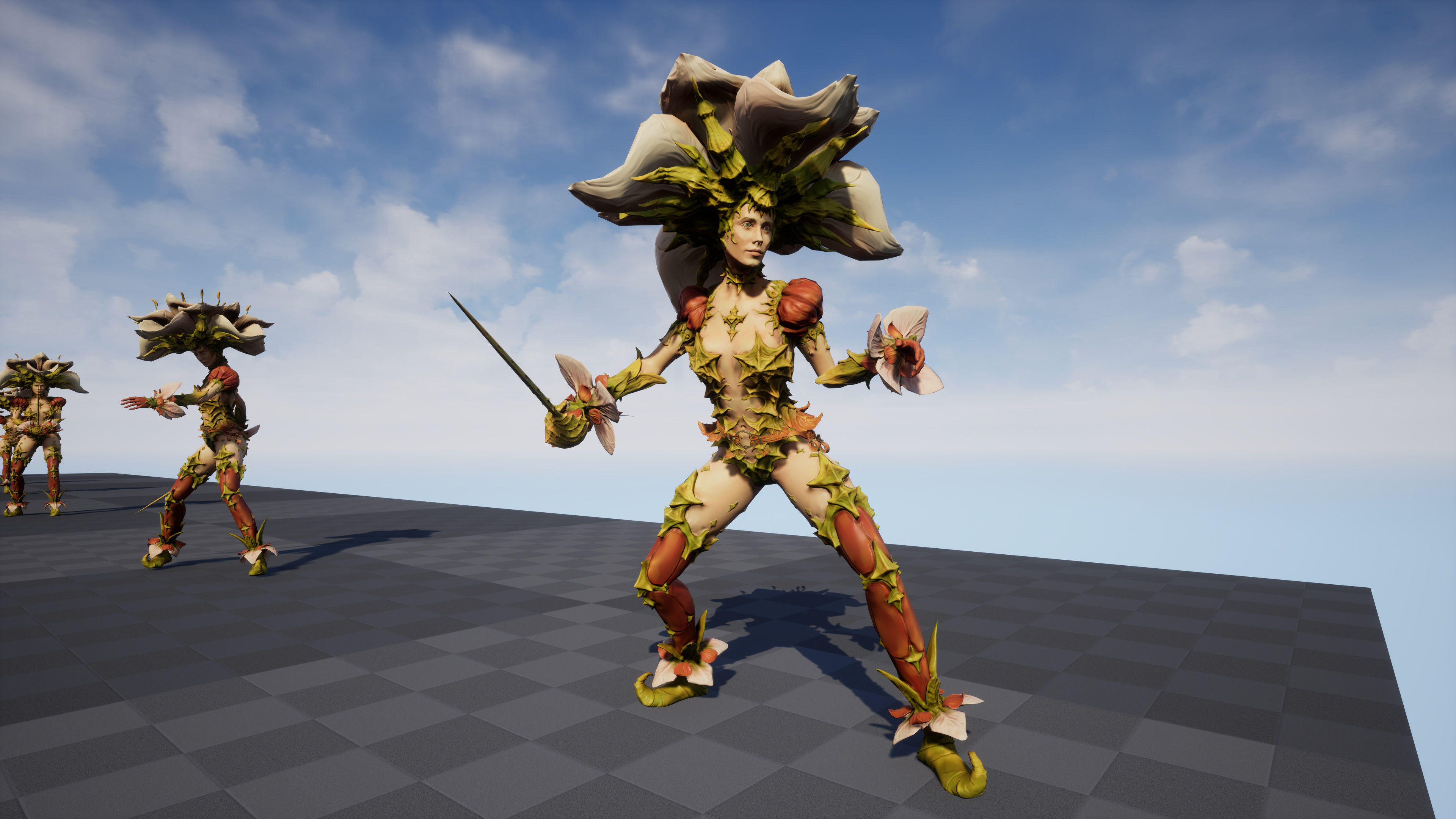 Flower girl Low-poly 3D model_22