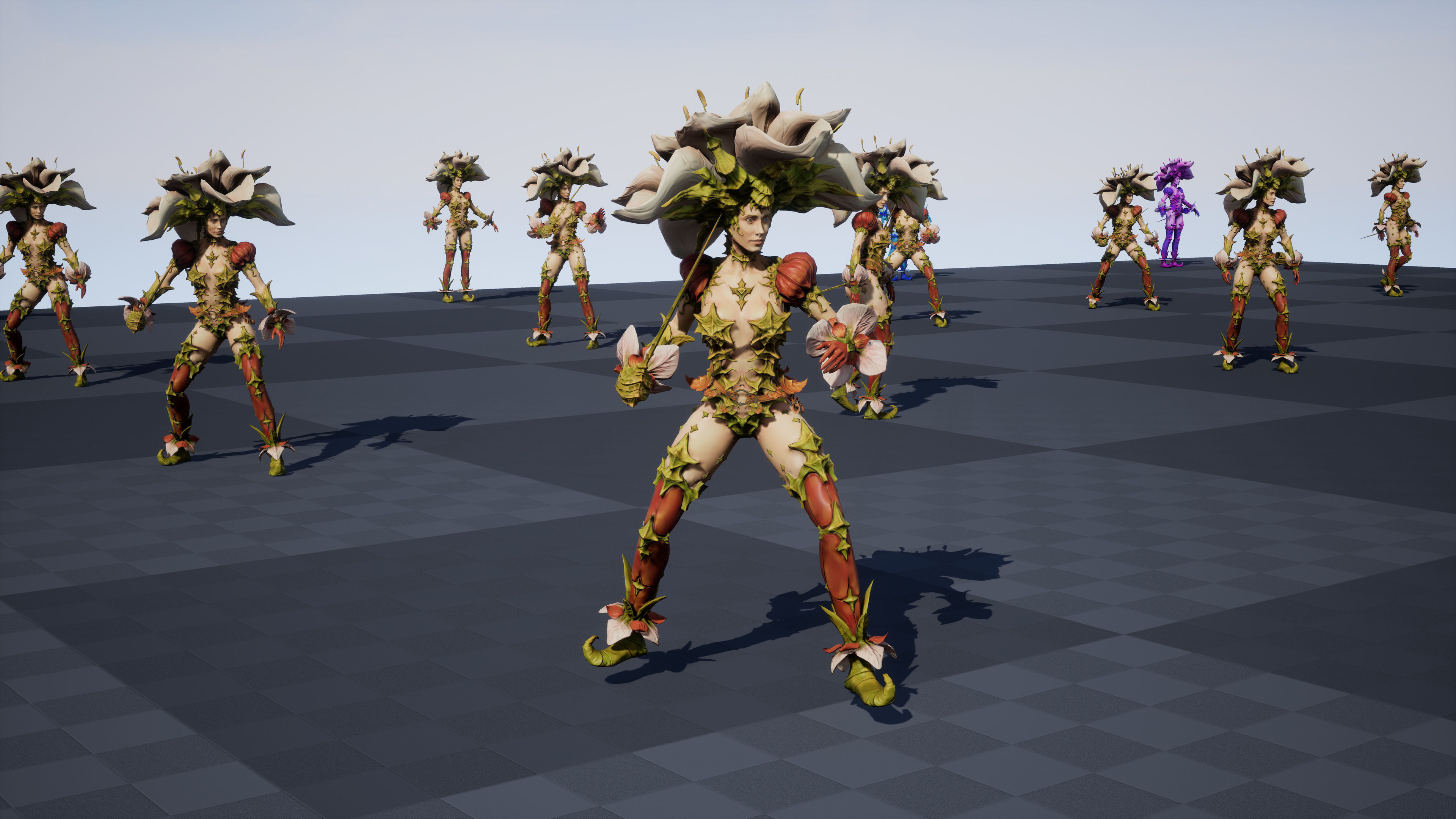 Flower girl Low-poly 3D model_12