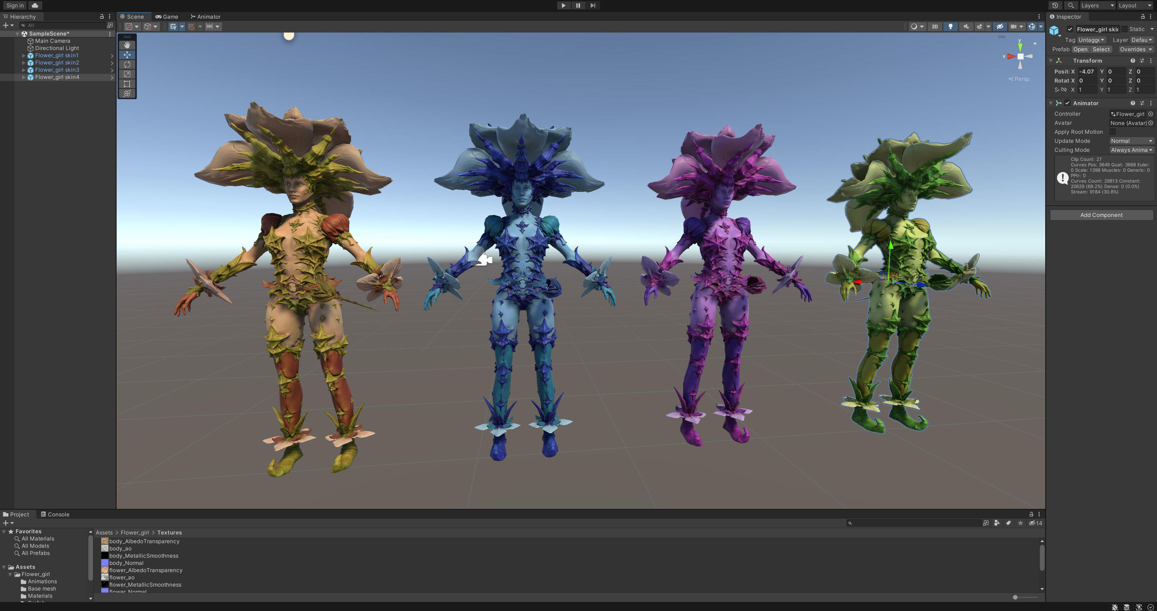 Flower girl Low-poly 3D model_24