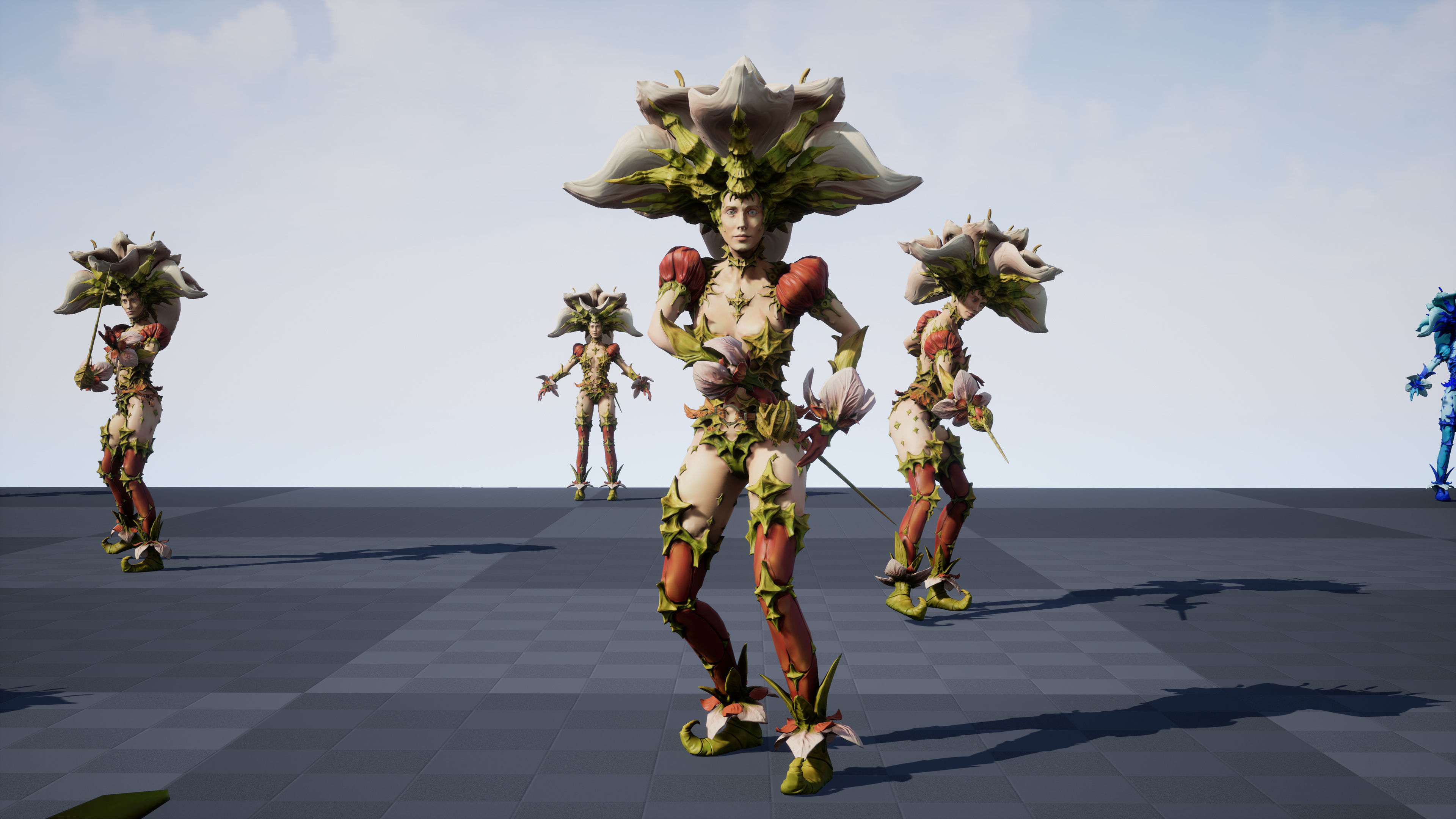 Flower girl Low-poly 3D model_15