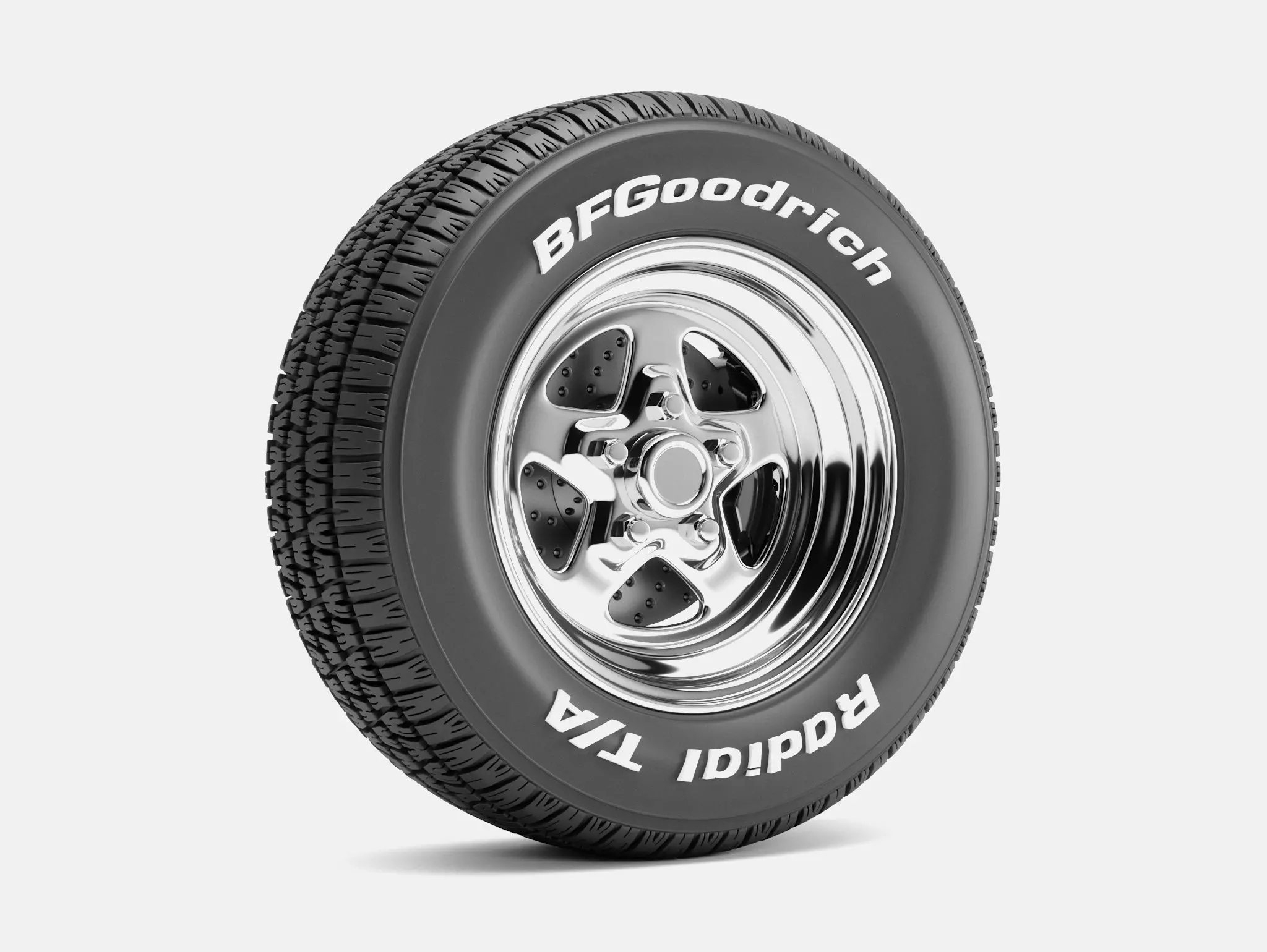 15x8 Weld Pro Star Wheel BFGoodrich Radial Tire 3D print model_0