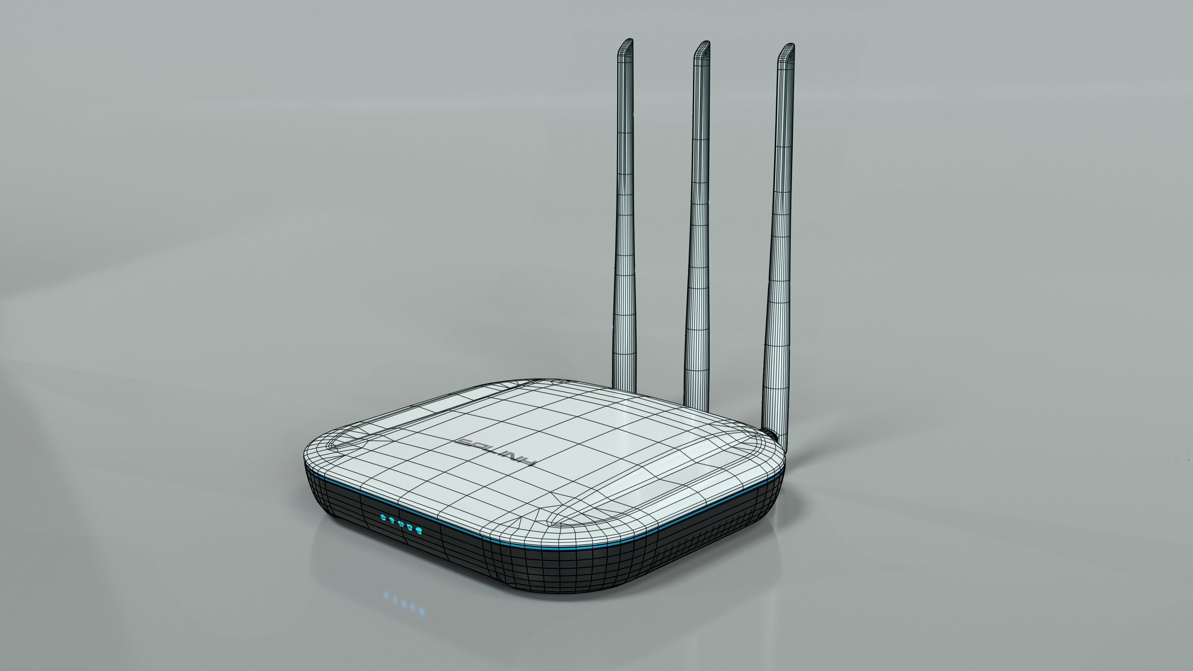 Wi-Fi Router Low-poly 3D model_7
