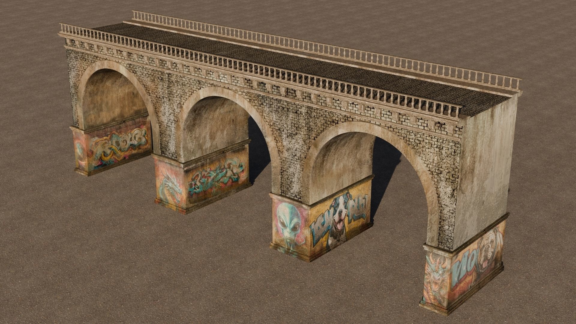 Bridge Low-poly 3D model_13
