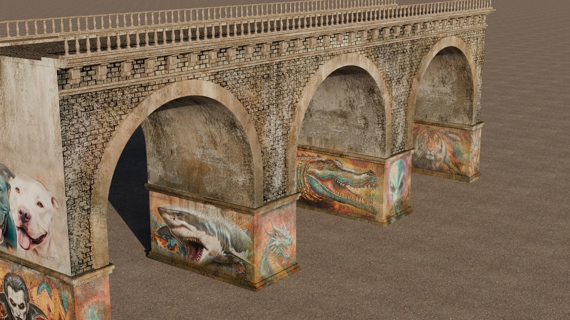 Bridge Low-poly 3D model_17