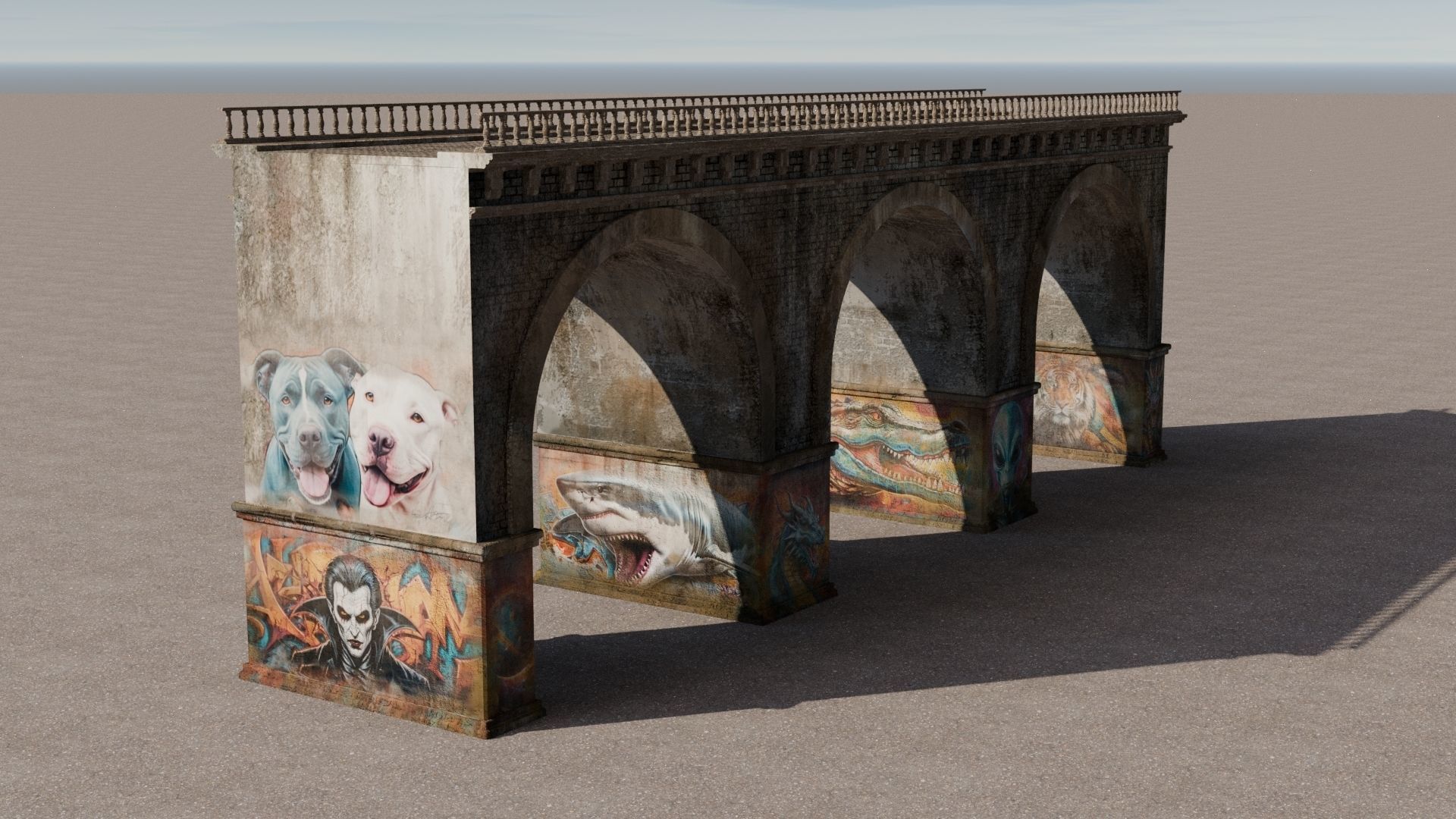 Bridge Low-poly 3D model_19
