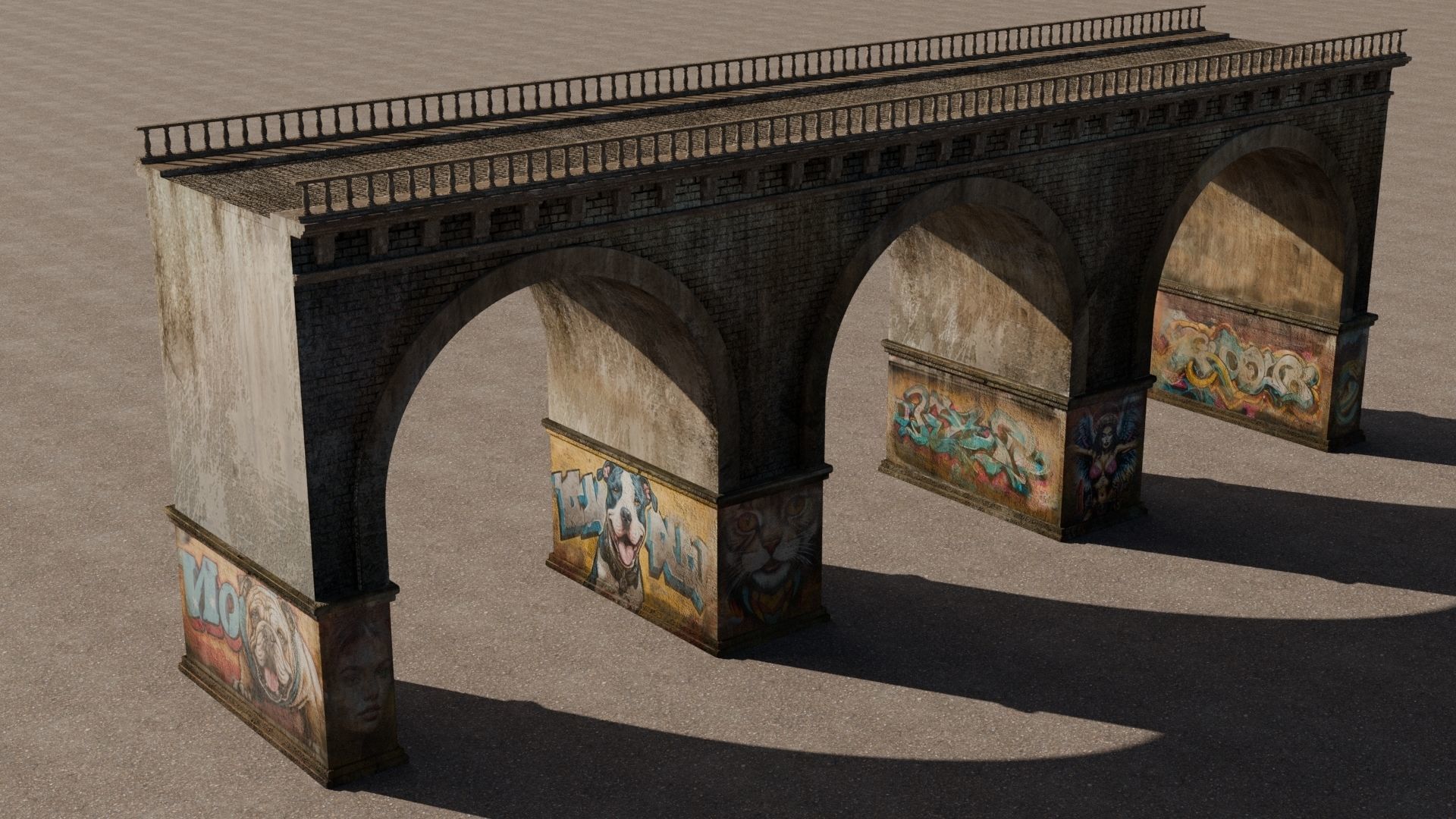 Bridge Low-poly 3D model_7