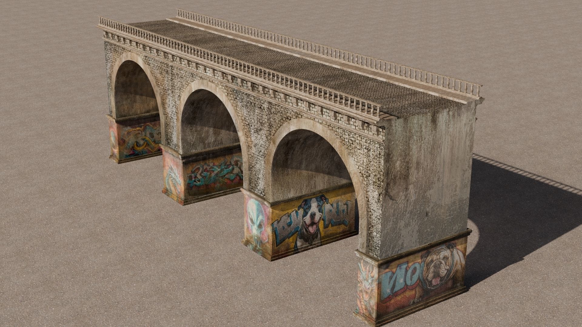 Bridge Low-poly 3D model_12