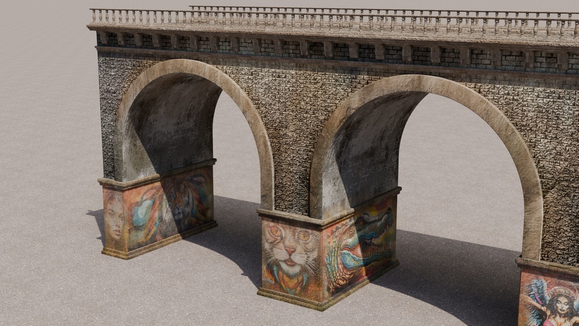 Bridge Low-poly 3D model_3