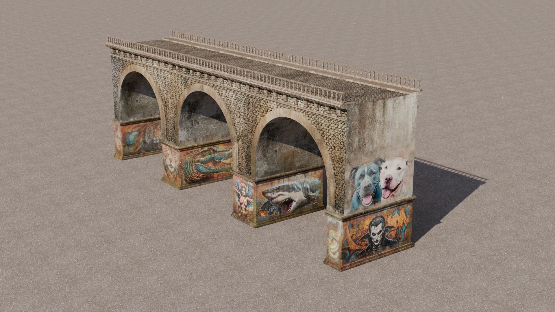 Bridge Low-poly 3D model_6