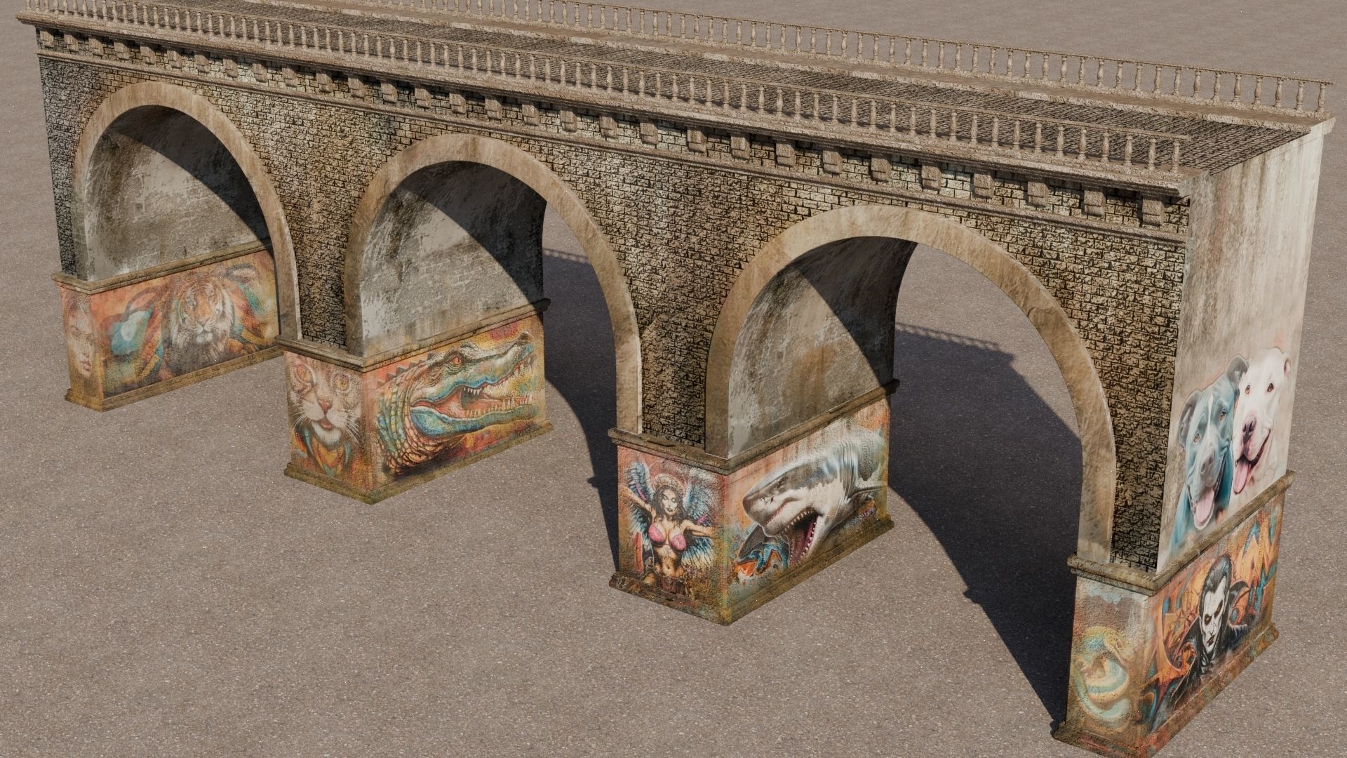 Bridge Low-poly 3D model_2