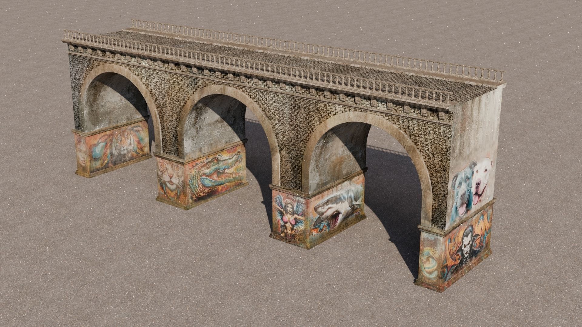 Bridge Low-poly 3D model_1