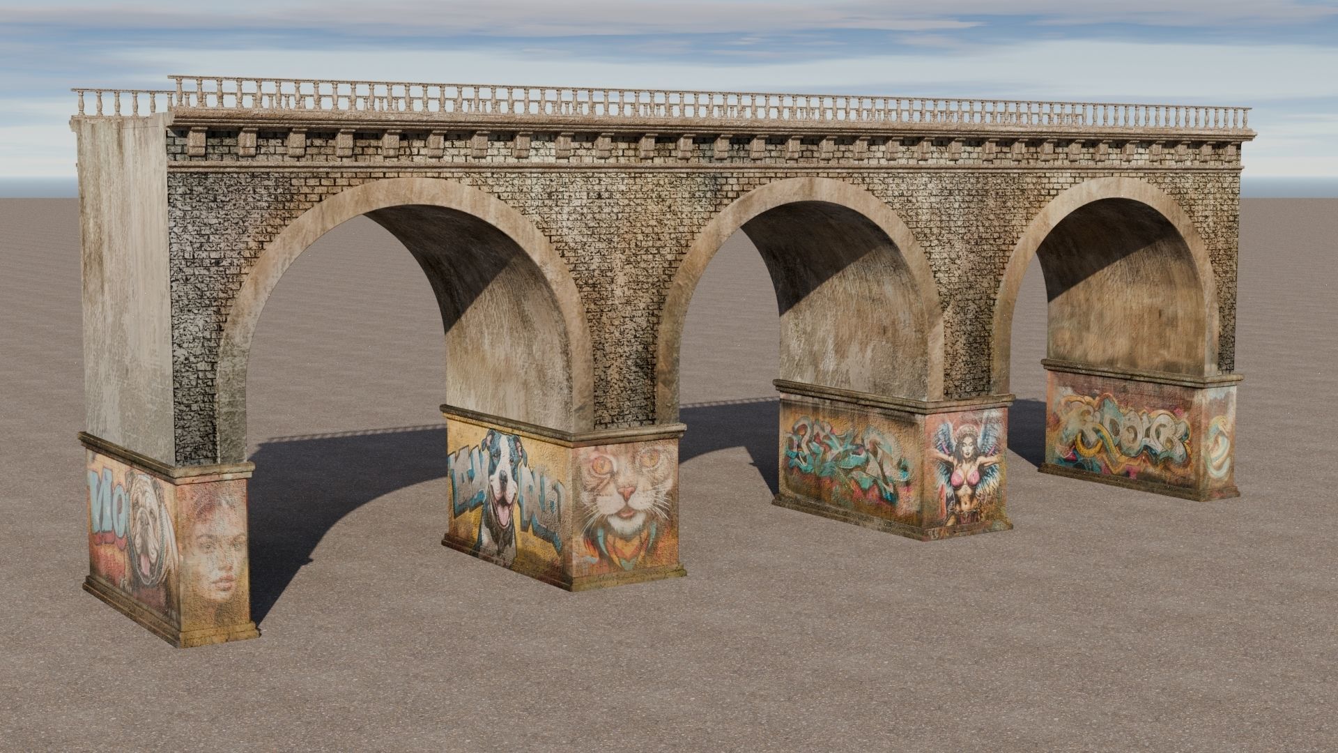 Bridge Low-poly 3D model_21