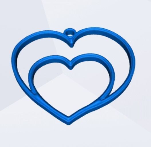 Double Heart Pendant 3D print model_2