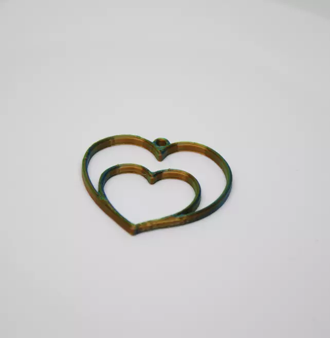 Double Heart Pendant 3D print model_0