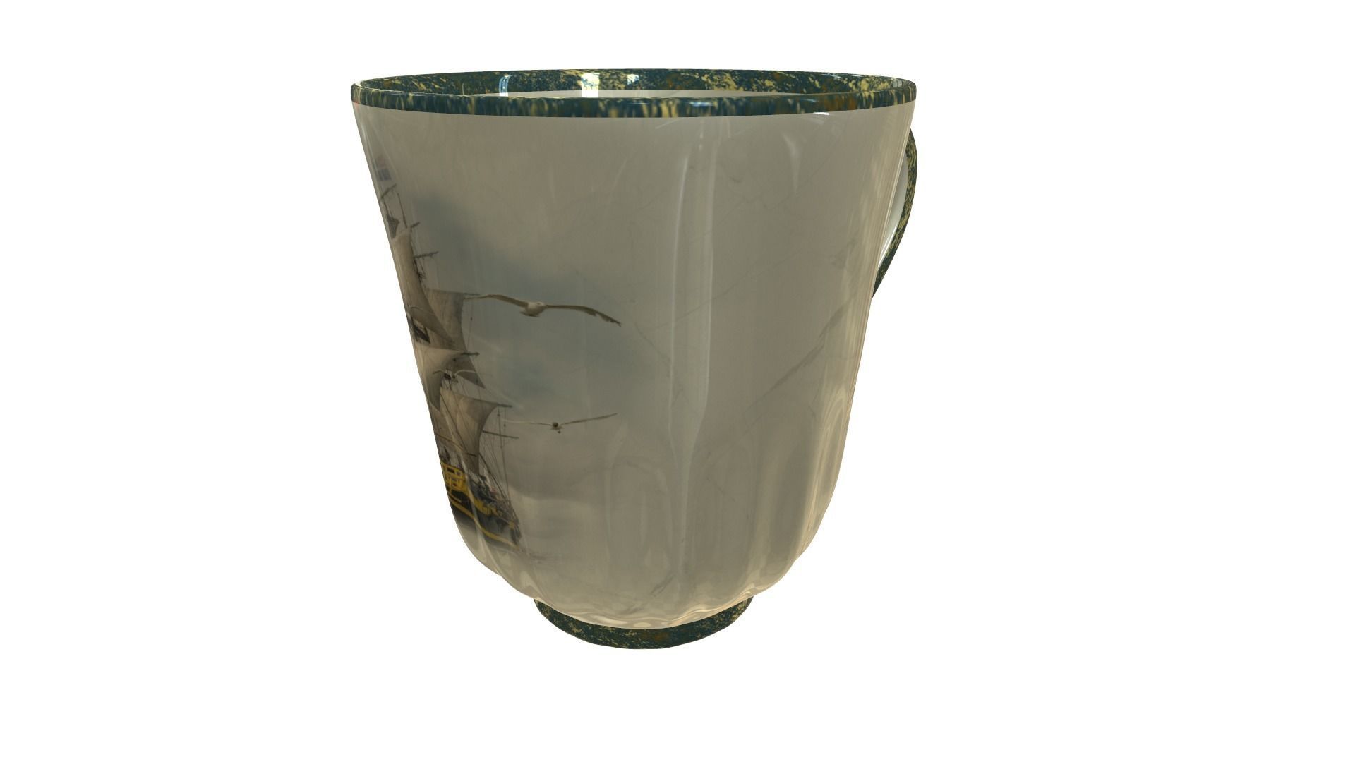Cup with a ship 3D model_5