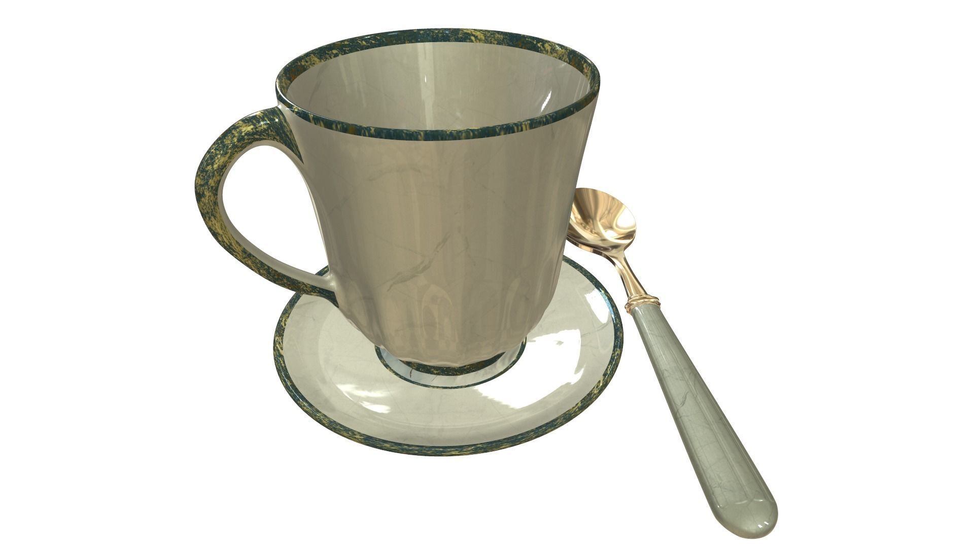 Cup with a ship 3D model_3