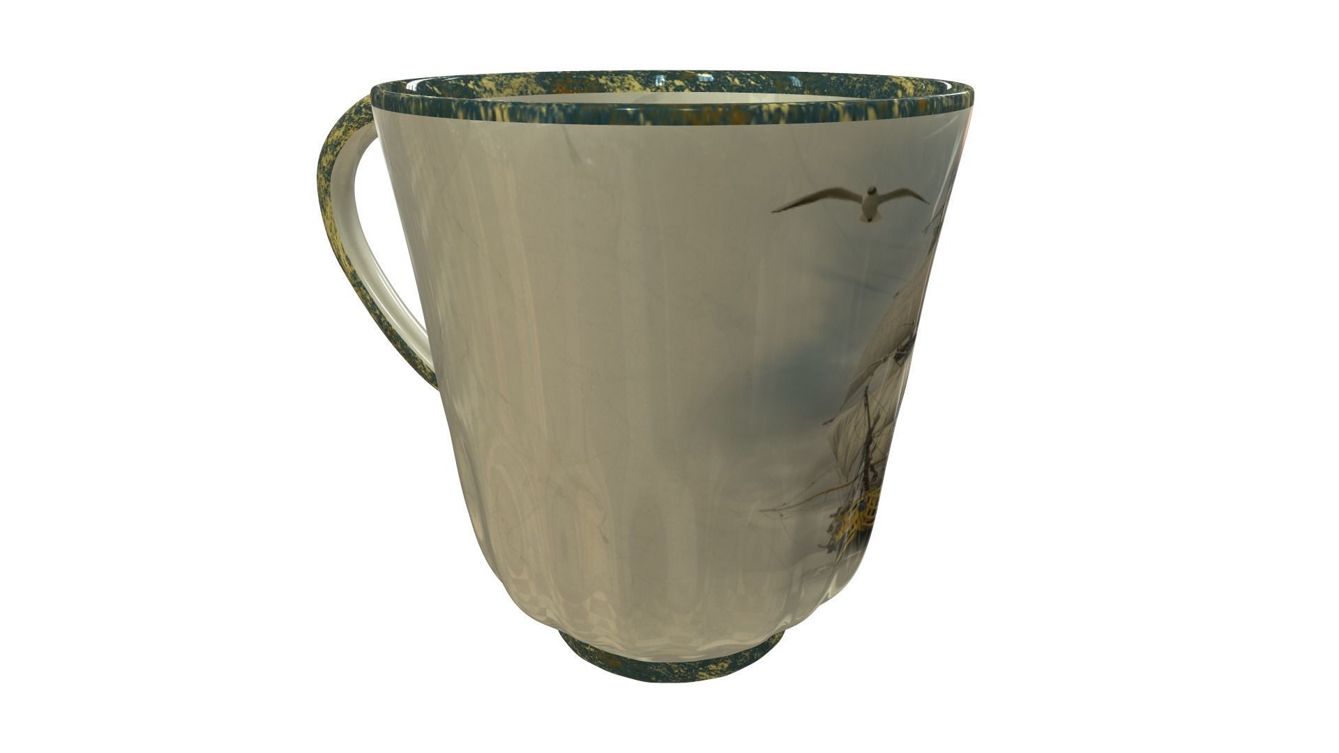 Cup with a ship 3D model_10