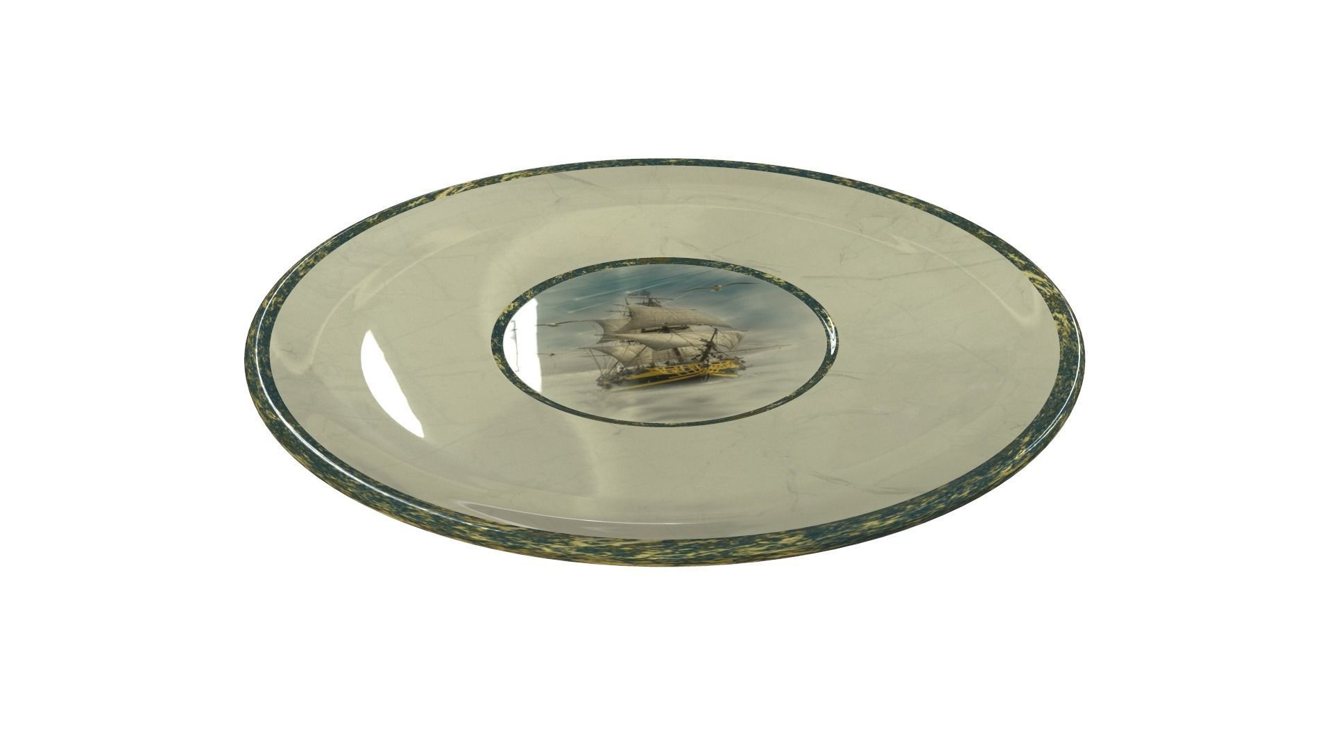 Cup with a ship 3D model_12