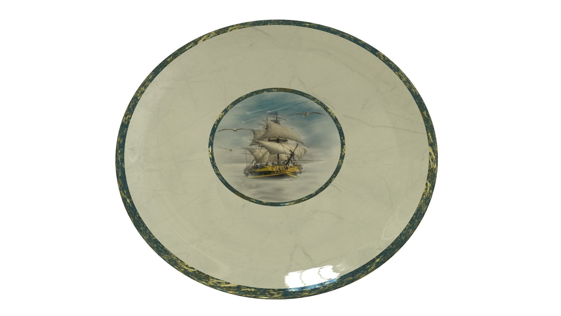 Cup with a ship 3D model_11