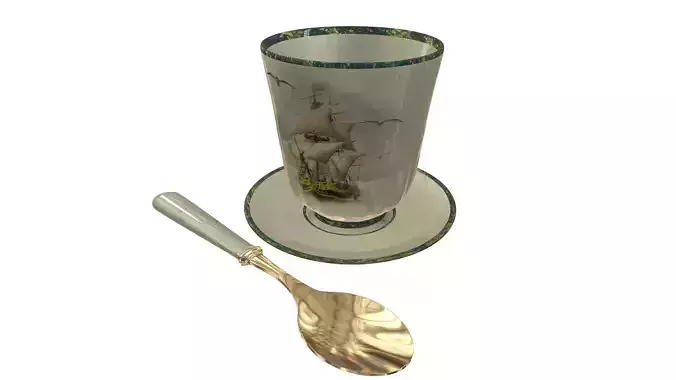 Cup with a ship