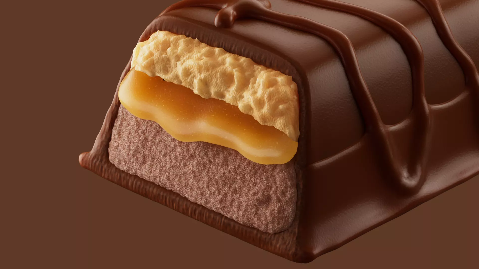 Chocolate Bar with caramel 3D model_0