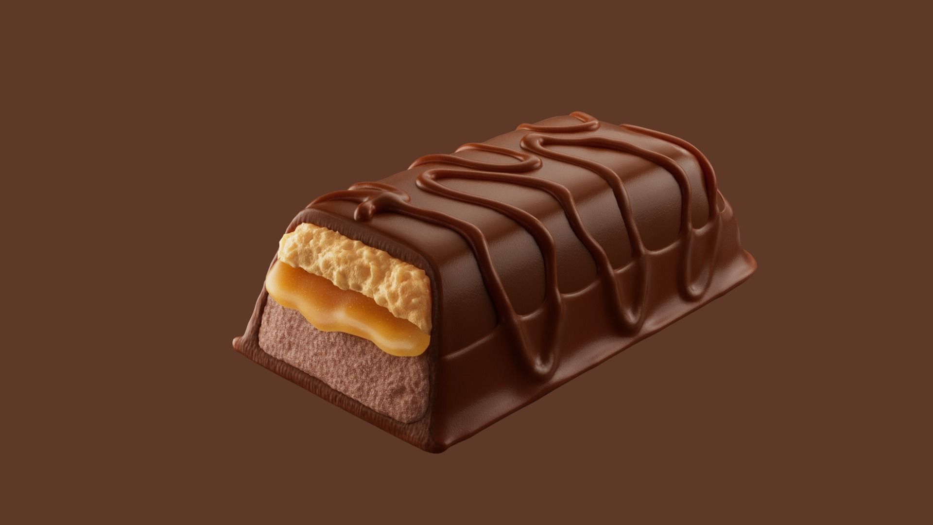 Chocolate Bar with caramel 3D model_1