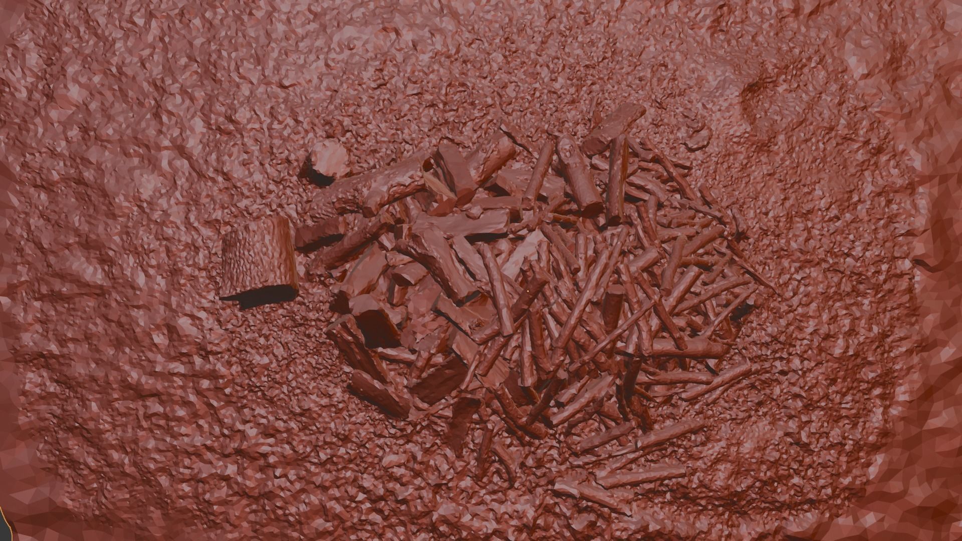 Pile of wood fire chips 3D model_29