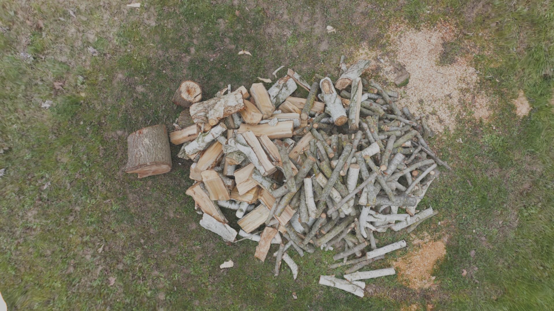 Pile of wood fire chips 3D model_28