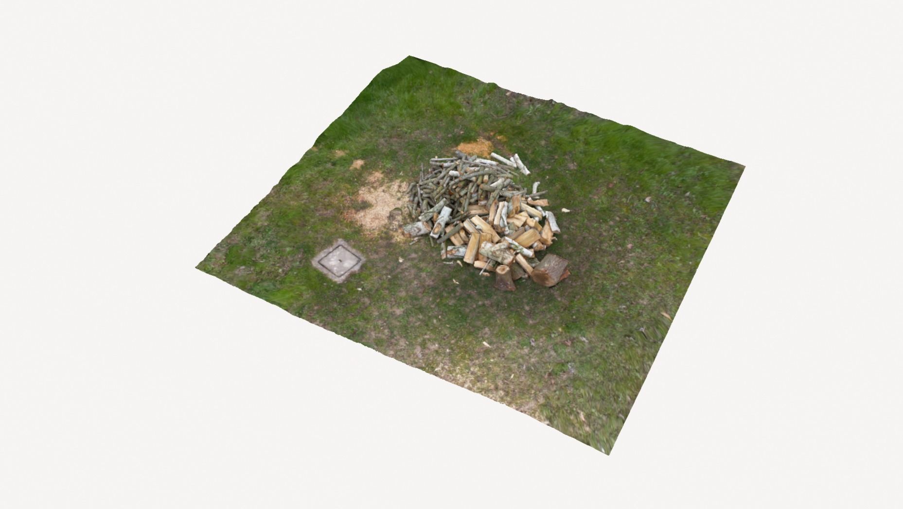 Pile of wood fire chips 3D model_19