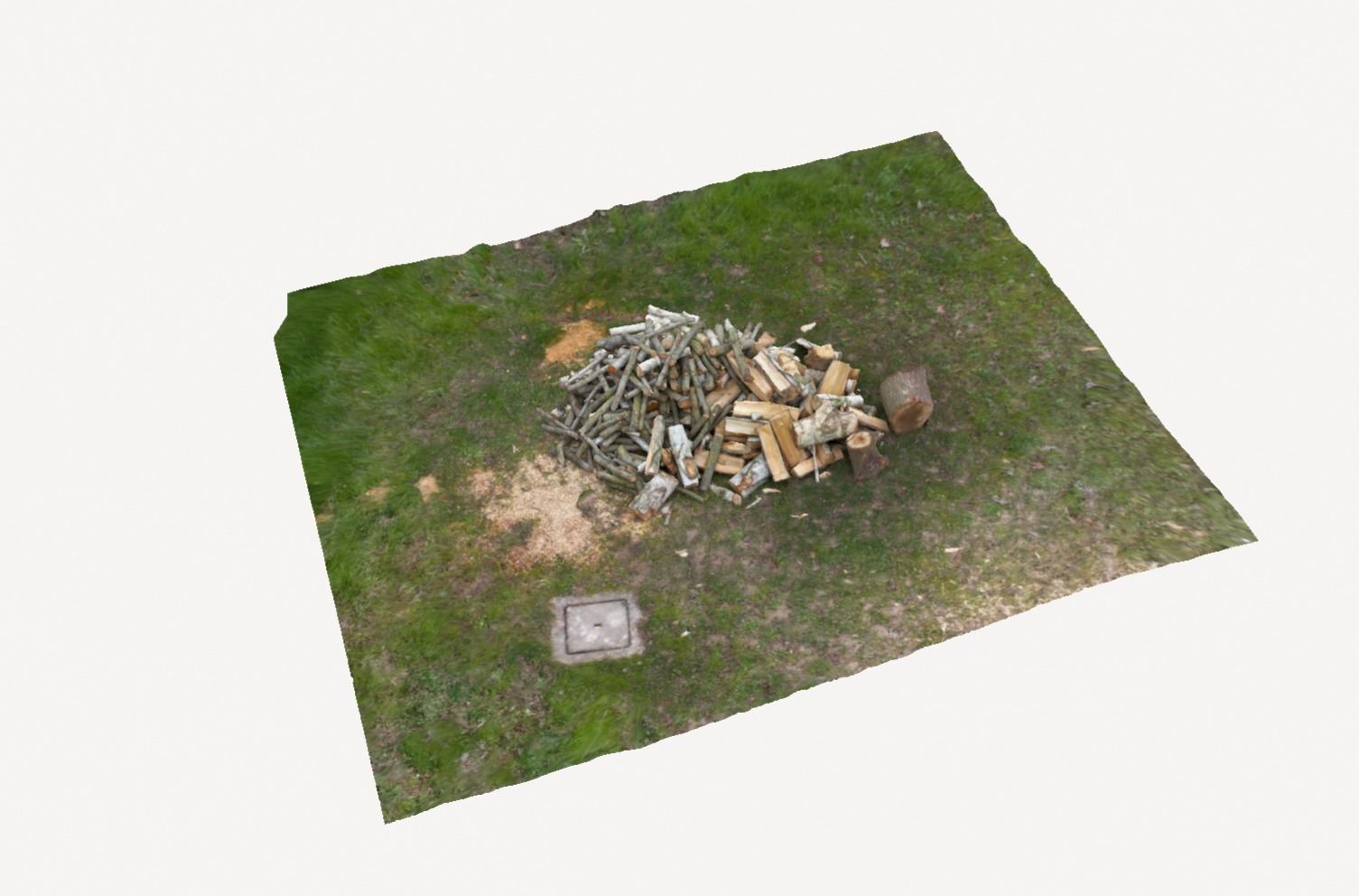Pile of wood fire chips 3D model_16