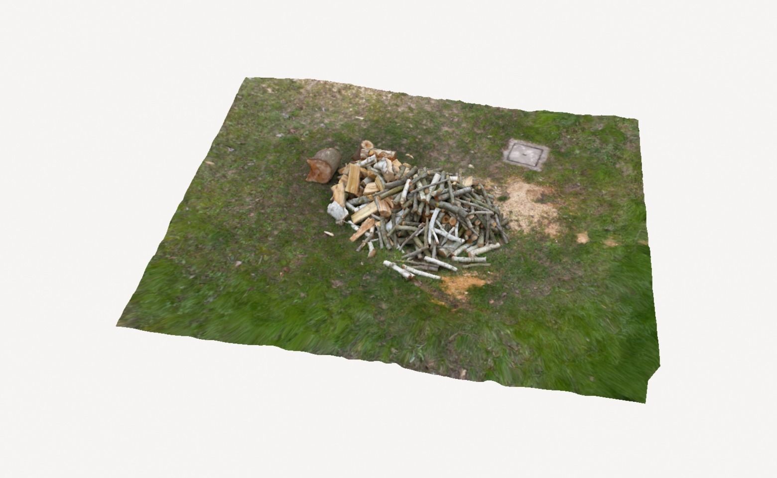 Pile of wood fire chips 3D model_15