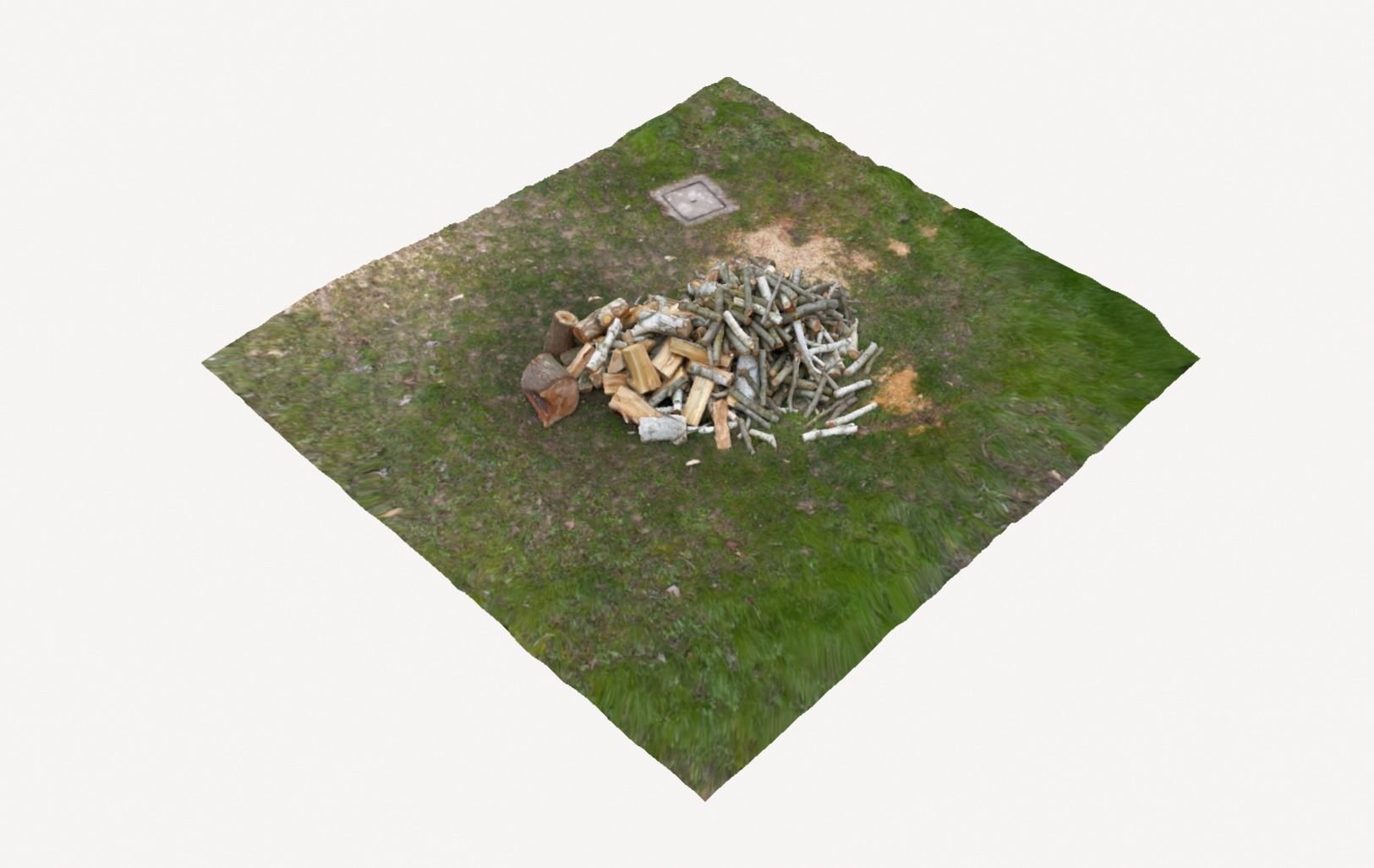 Pile of wood fire chips 3D model_14