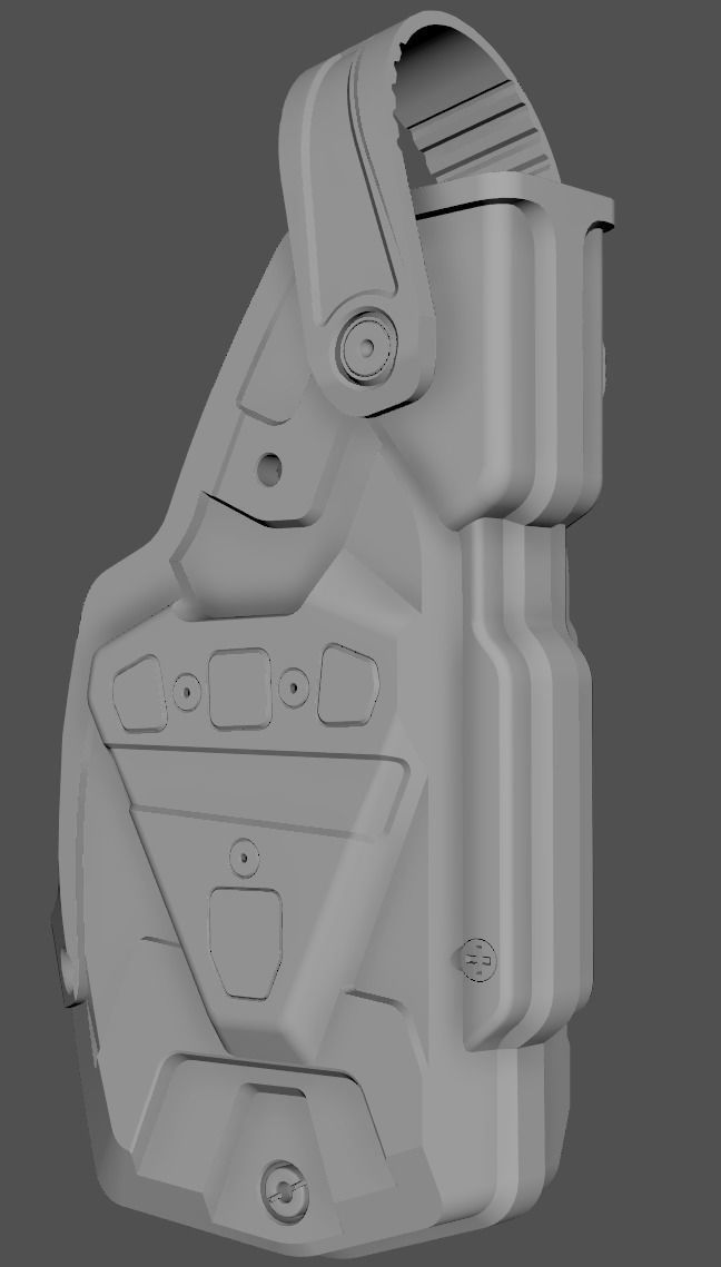 ROTO Extrem Taser X2 UBM Radar 1957 Holster Low-poly 3D model_10
