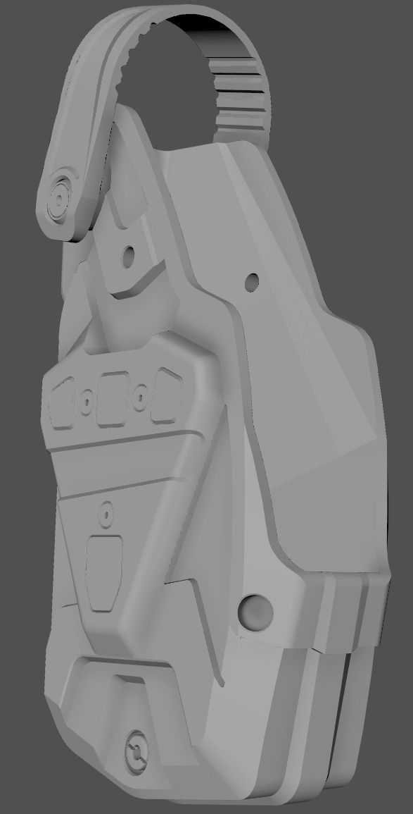 ROTO Extrem Taser X2 UBM Radar 1957 Holster Low-poly 3D model_8