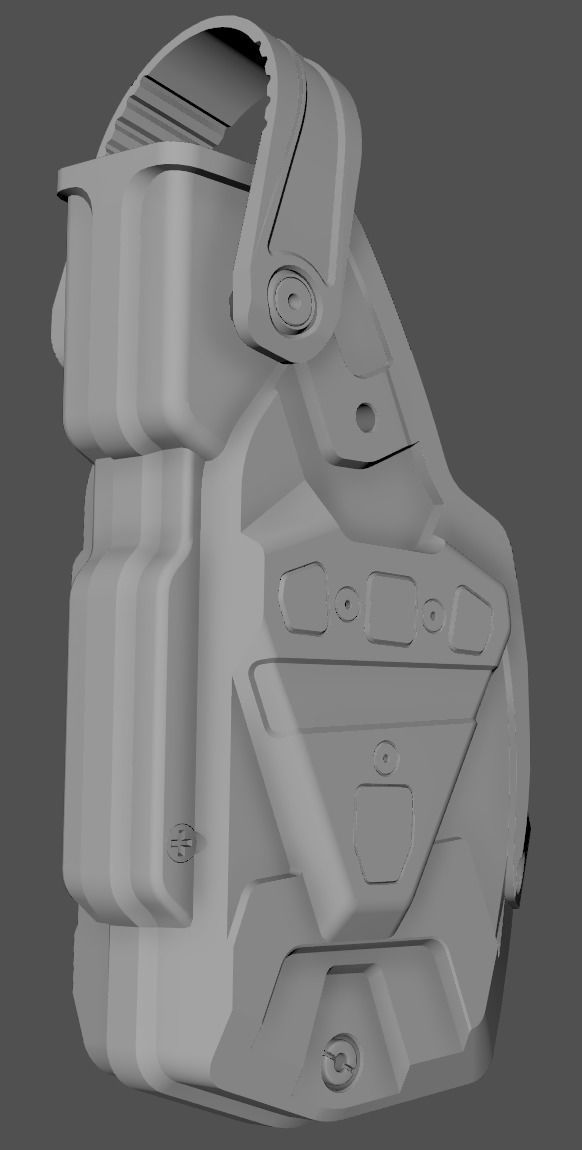 ROTO Extrem Taser X2 UBM Radar 1957 Holster Low-poly 3D model_7