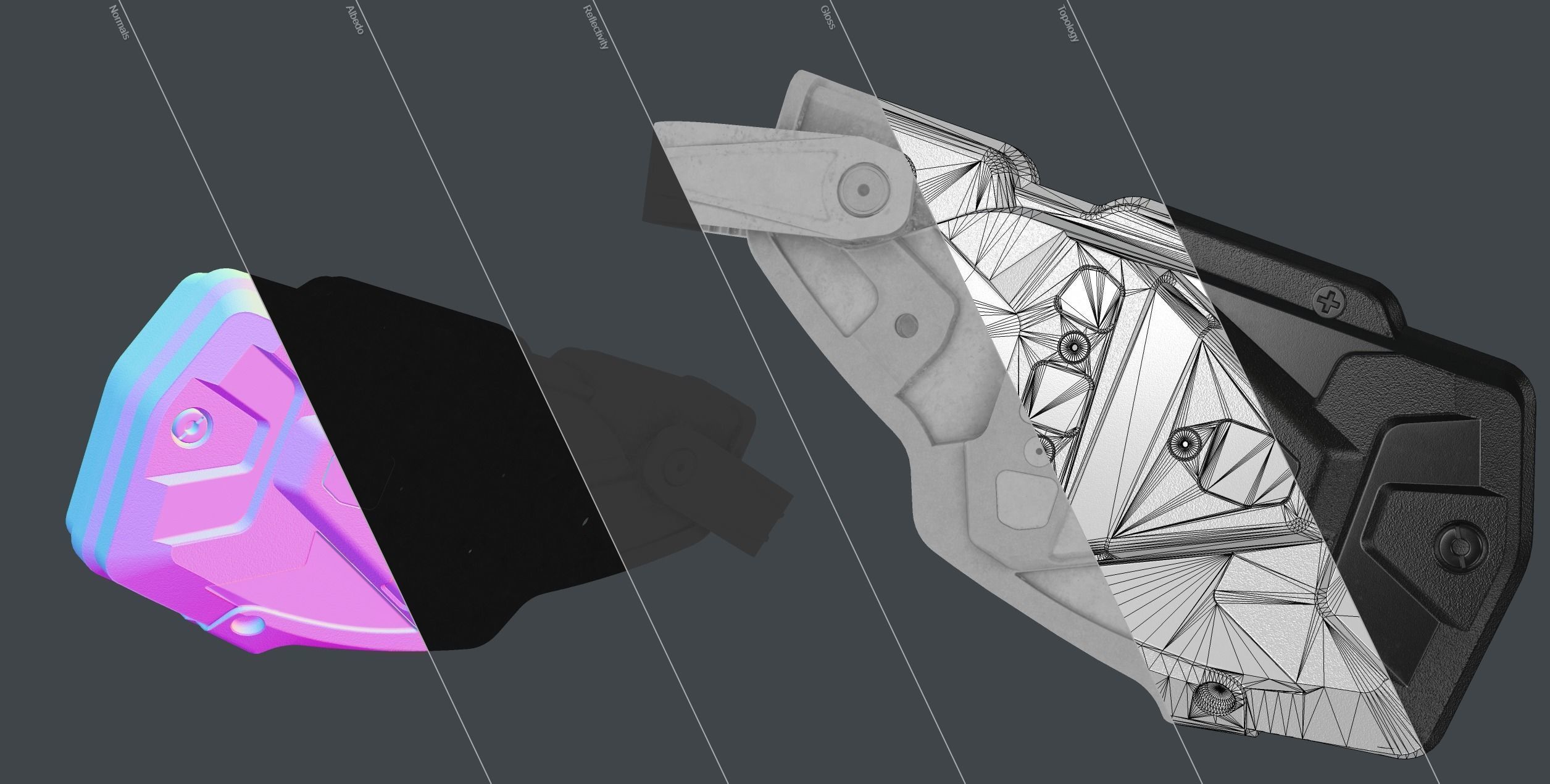 ROTO Extrem Taser X2 UBM Radar 1957 Holster Low-poly 3D model_4