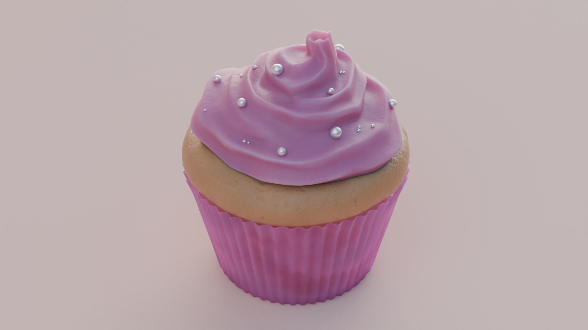 Strawberry Cupcake 3D model_5
