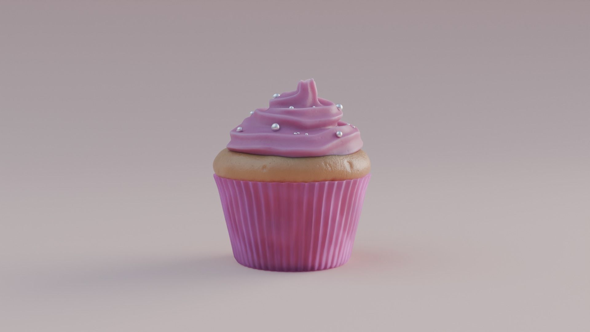 Strawberry Cupcake 3D model_3