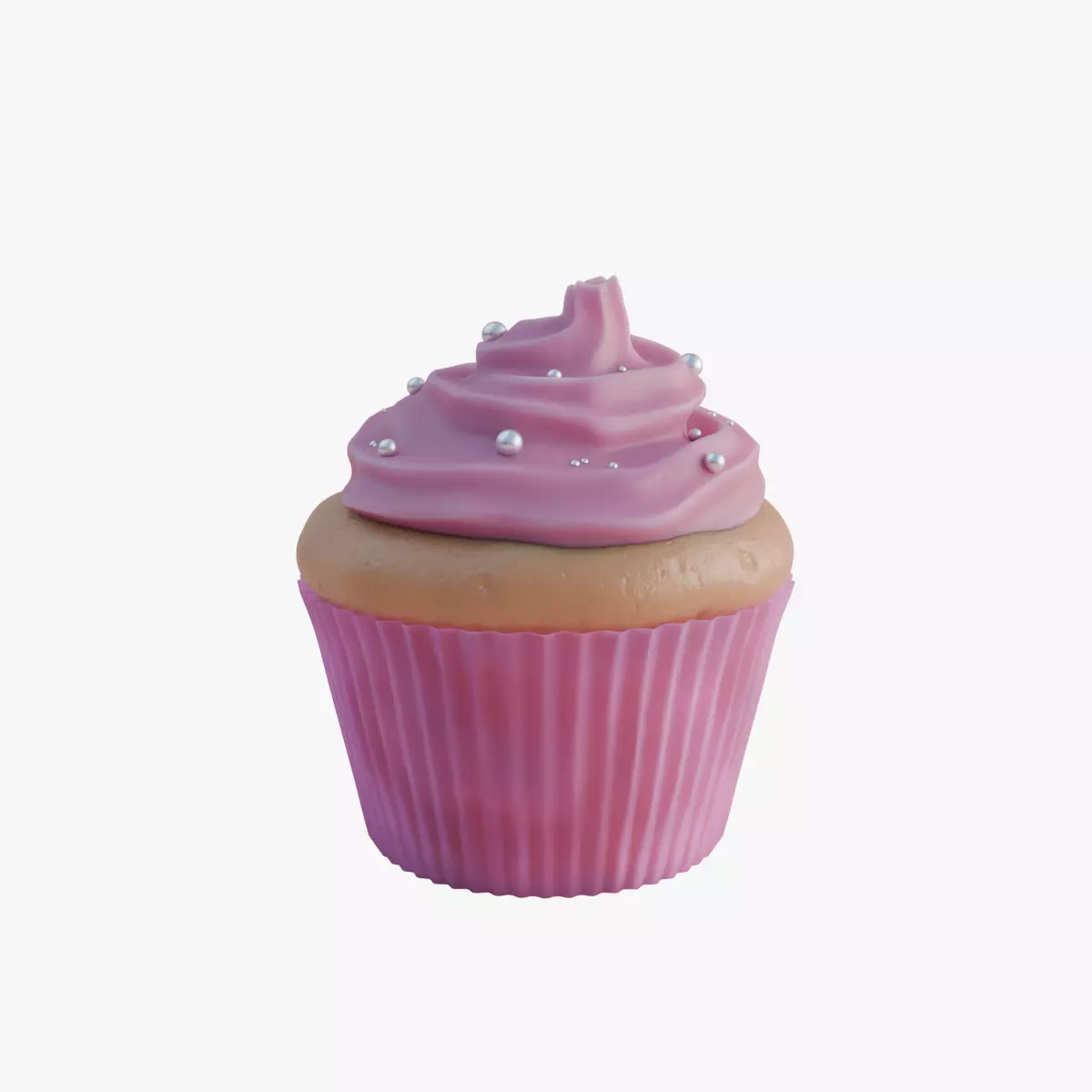 Strawberry Cupcake 3D model_0