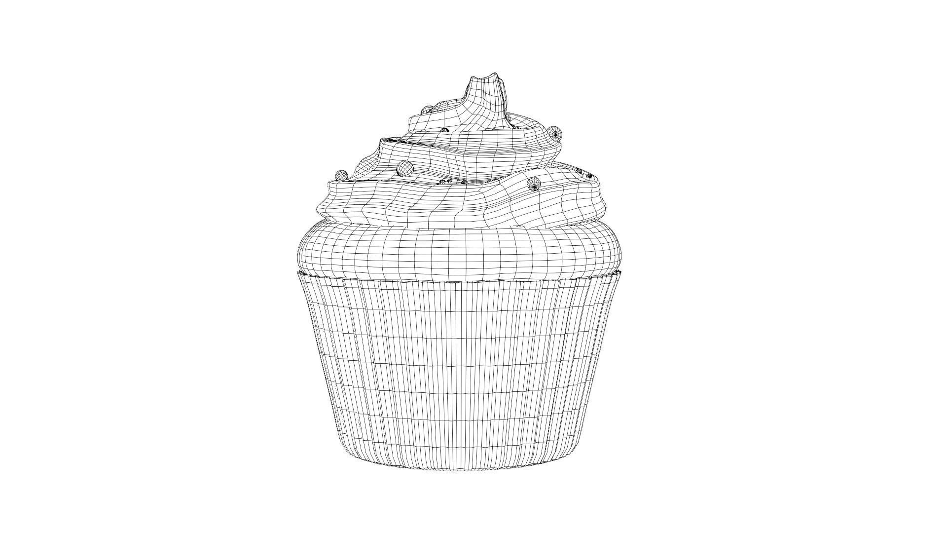 Strawberry Cupcake 3D model_2
