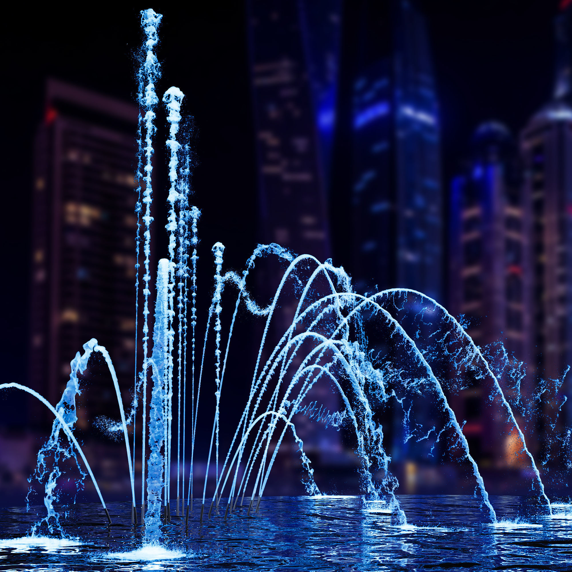 Dancing Fountains 2  3D model_1