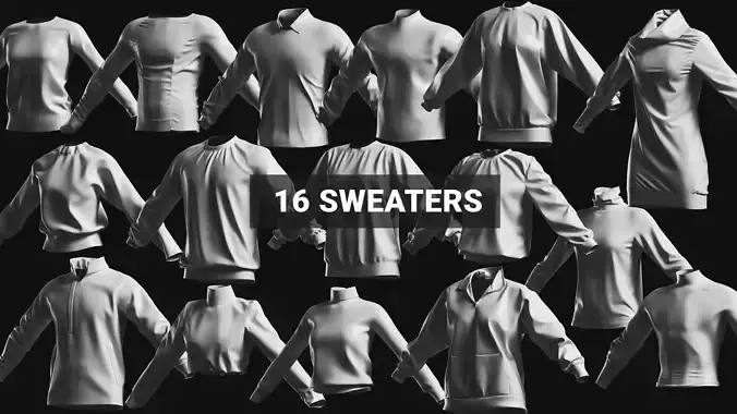 Basemesh Sweater Collection 3D model