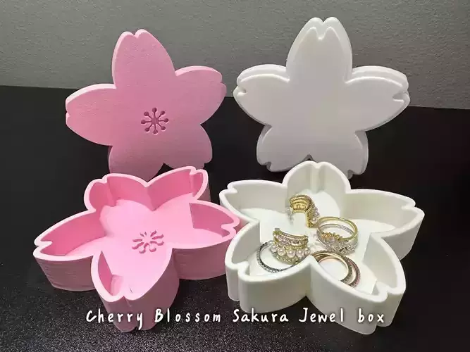 CHERRY BLOSSOM SAKURA JEWELRY BOX 3D print model